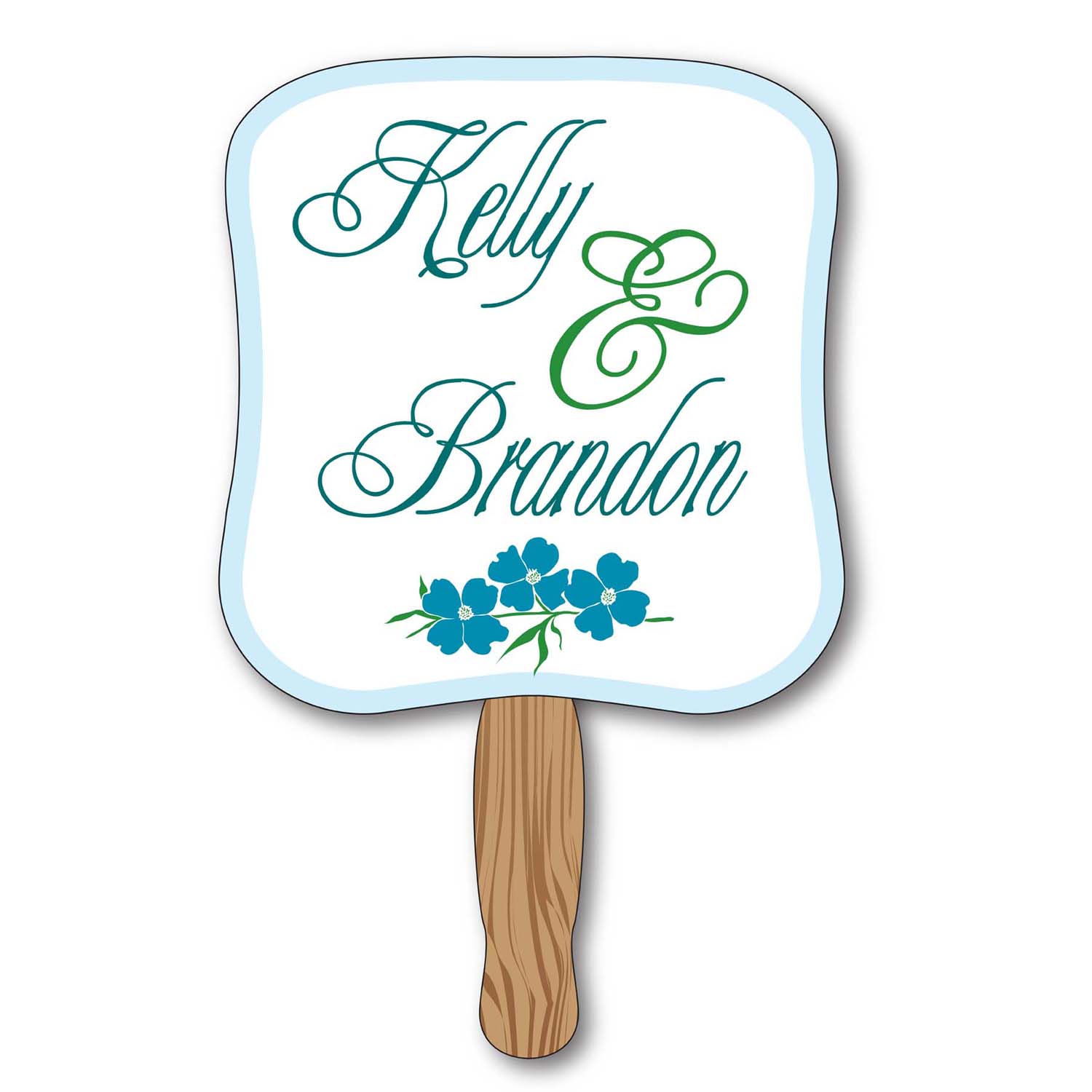 T13018          - Rectangle Hand Held Paper Fans                                        